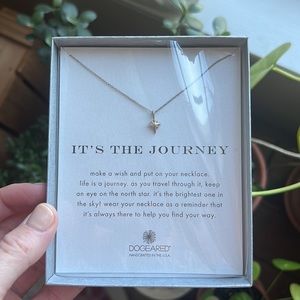 NWT Dogeared It’s the Journey North Star Necklace Sterling Silver